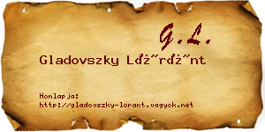 Gladovszky Lóránt névjegykártya